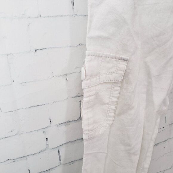 Aeropostale Y2K Cropped Linen Pants Size 9 / 10 White Low Rise NEW Deadstock - Picture 5 of 9